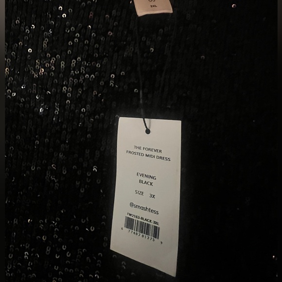 NWT Smash and Tess Forever Frosted Black Sequin Dress - 3X - Picture 3 of 4